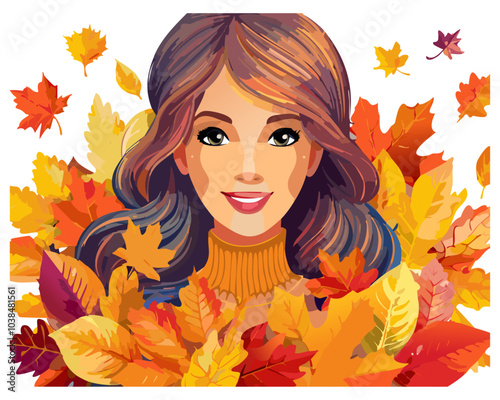 女性をモチーフにしたカレンダーのイラスト