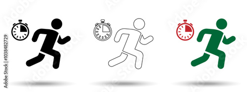 Late icon. Late icon on a white background, isolated. The icon has three uses in applications and websites. Vector illustration. Late icon on a white background.