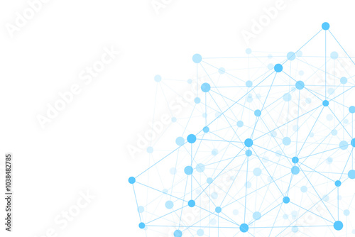 Blue Network Connection Technology Background. Vector Illustration. Abstract Business Wallpaper. Banner