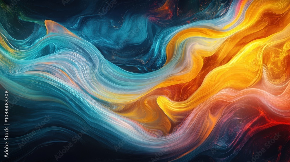 Obraz premium Vibrant abstract fluid art background