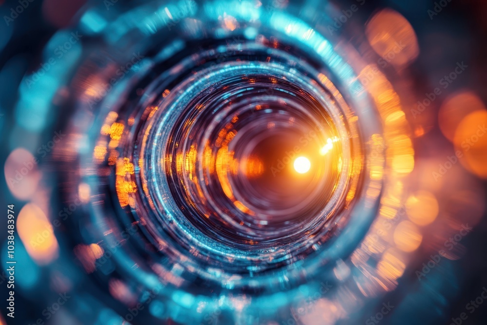 Fototapeta premium abstract glass lens with colorful bokeh