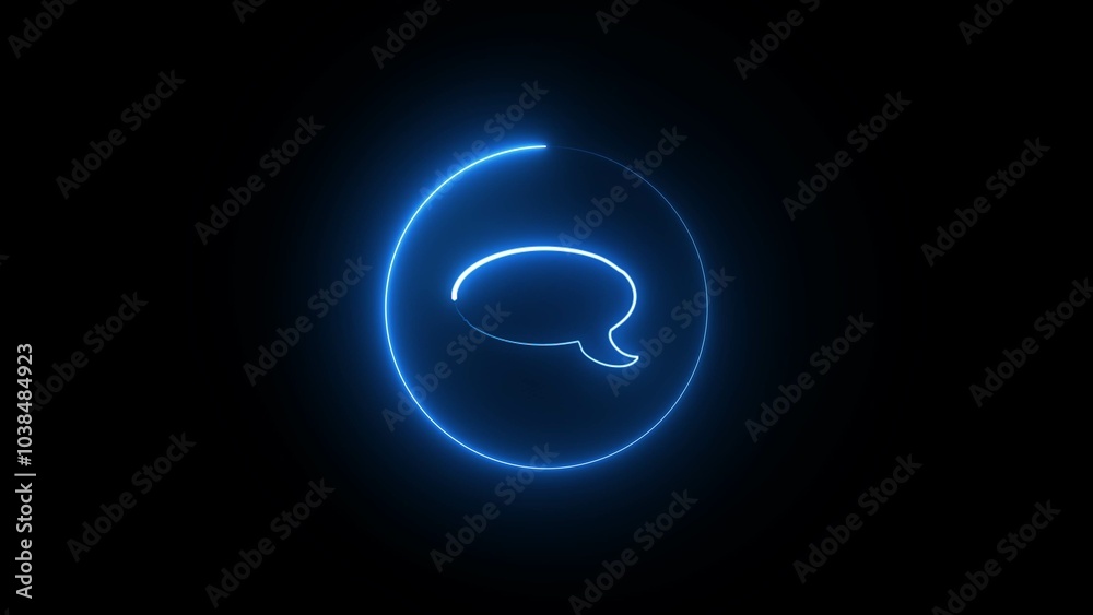 neon speech bubbles, isolated on transparent background, vector illustration.. 4k neon speech bubbles, isolated on transparent background, vector illustration.. 4k