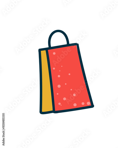 Bright shopping bag, vector illustration for discount promotions