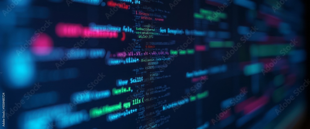 Colorful lines of computer code are displayed on a dark screen, highlighting programming, technology, and software development. The image emphasizes coding and the digital world. Colorful lines of computer code are displayed on a dark screen, highlighting programming, technology, and software development. The image emphasizes coding and the digital world.