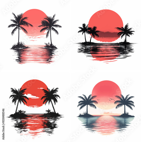 sunset beachside palm trees clipart of beach scene red sunset beach sunset beach California sunset