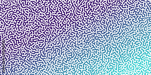 Abstract Reaction-diffusion Turing pattern natural texture purple and gradient color scheme. Linear design with biological algorithm psychedelic background. Reaction-diffusion or truing patter
