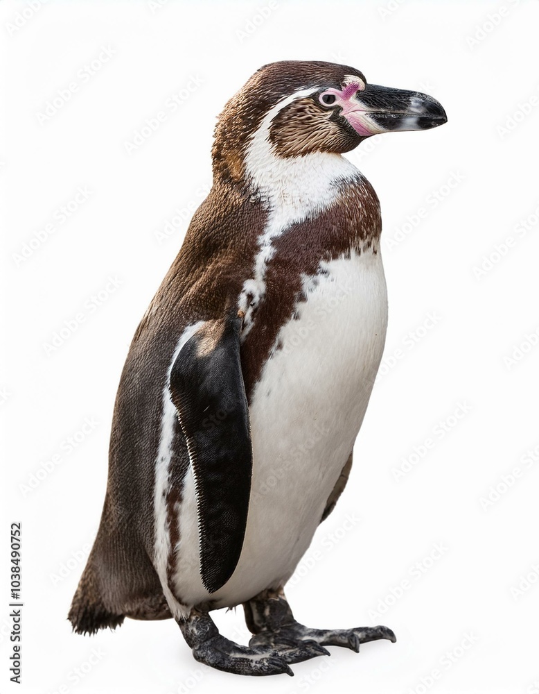 Fototapeta premium フンボルトペンギン（Humboldt Penguin on white background） 