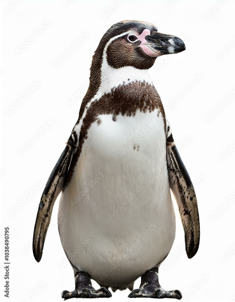 Fototapeta premium フンボルトペンギン（Humboldt Penguin on white background） 