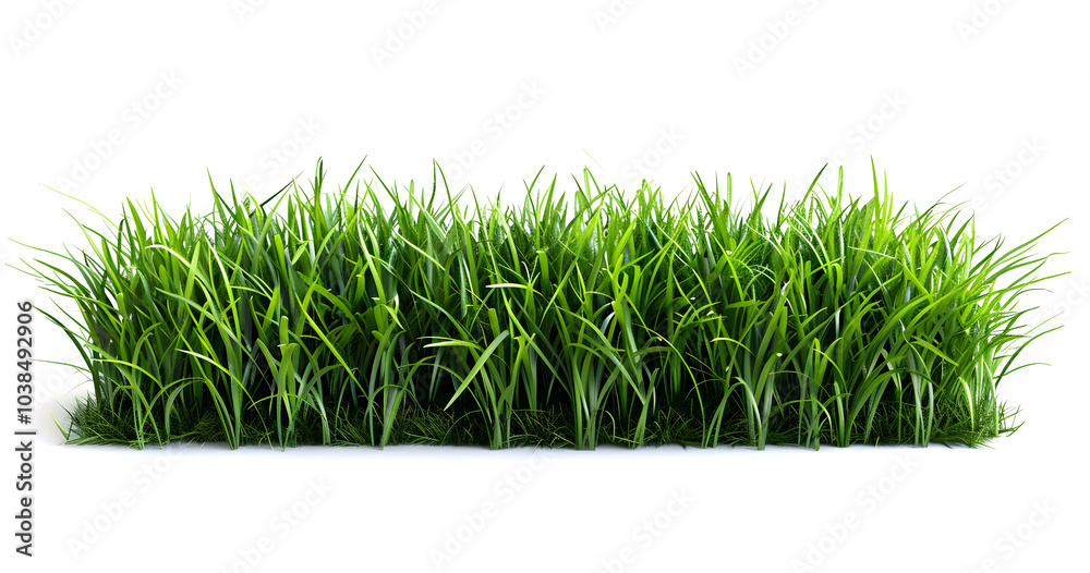 A field of green grass with a white background A field of green grass with a white background
