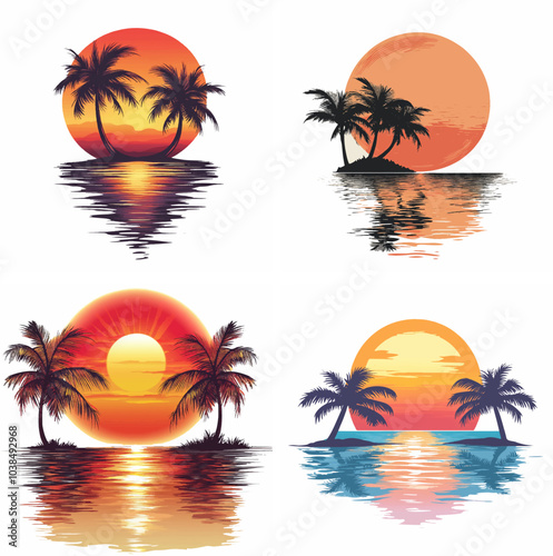 sunset beachside palm trees clipart of beach scene red sunset beach sunset beach California sunset