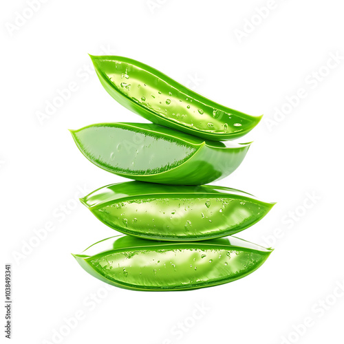 Wallpaper Mural Fresh green aloe vera leaf isolated on a transparent background by AI generative Torontodigital.ca