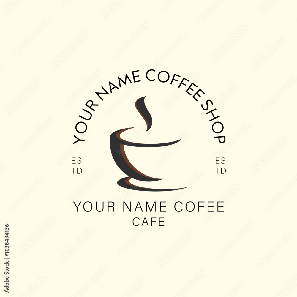 Obraz premium Vector Logo Coffee Shop Vintage