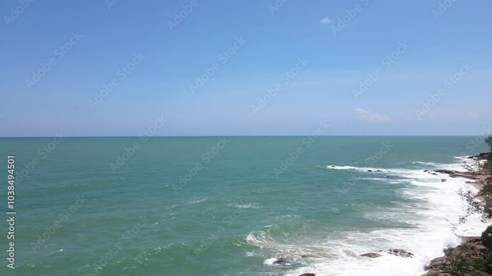 Tropical beach sea Beautiful island beach sea in good weather day Aerial view shot on drone camera Tropical beach sea Beautiful island beach sea in good weather day Aerial view shot on drone camera