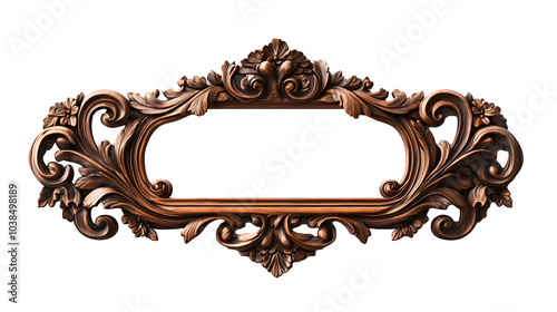 Delicately Carved Wooden Frame for Customization and Easy Editing