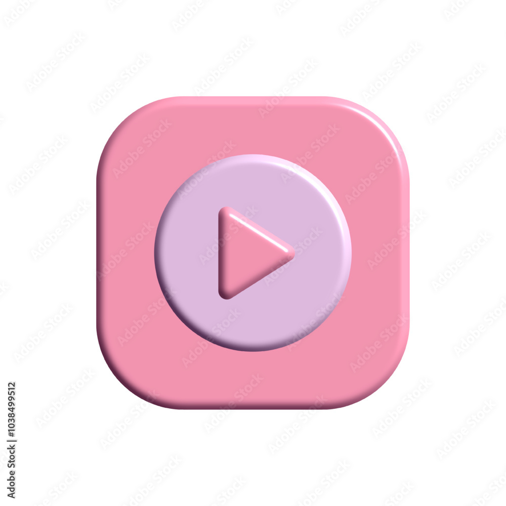 Vector 3d icon in a minimalist style for the interface of applications and web pages. UI design. Player concept button. Vector 3d icon in a minimalist style for the interface of applications and web pages. UI design. Player concept button.