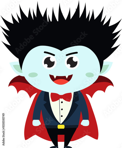 cute dracula cartoon halloween, vampire