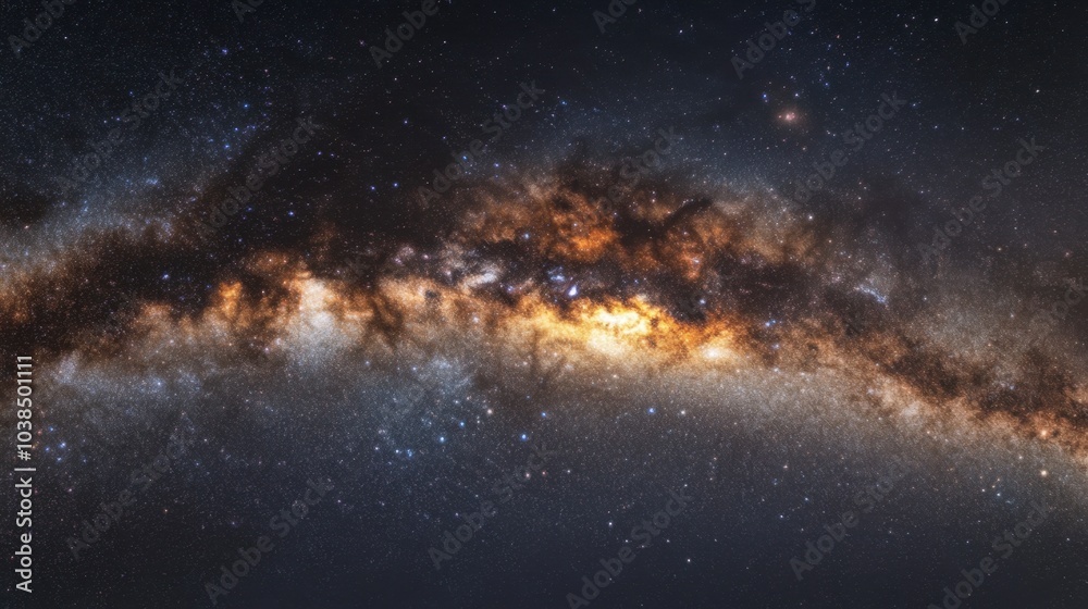 A long exposure of the night sky, showcasing a star-filled galaxy with swirling patterns of distant stars and nebulae. A long exposure of the night sky, showcasing a star-filled galaxy with swirling patterns of distant stars and nebulae.