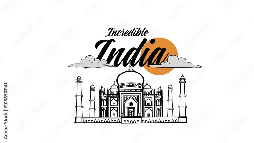Incredible India Taj Mahal Animated Title Intro Stock Template | Adobe ...