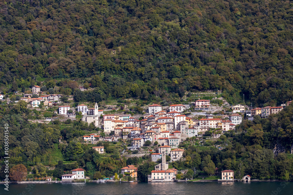 Lake Como landscape in full daylight. Lake Como landscape in full daylight.