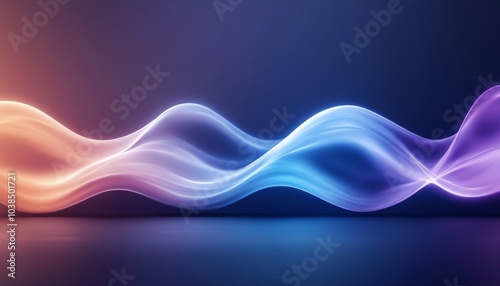 Colorful abstract waves in purple and blue on a dark background.