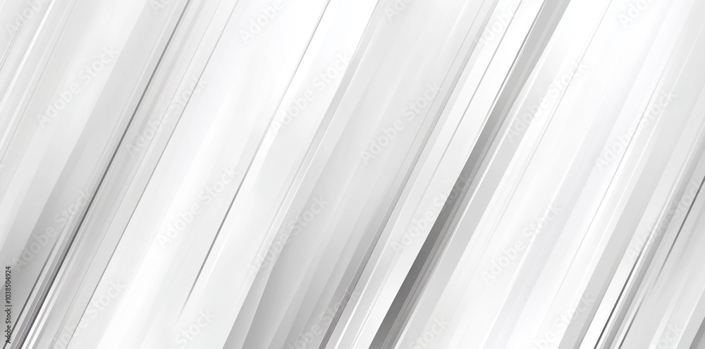 Fototapeta premium Abstract white background with diagonal stripes creates sense of depth and movement, evoking modern and clean aesthetic. Perfect for various design projects