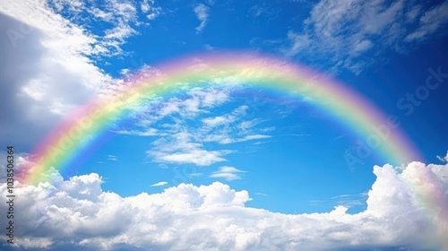 Vibrant rainbow in the sky