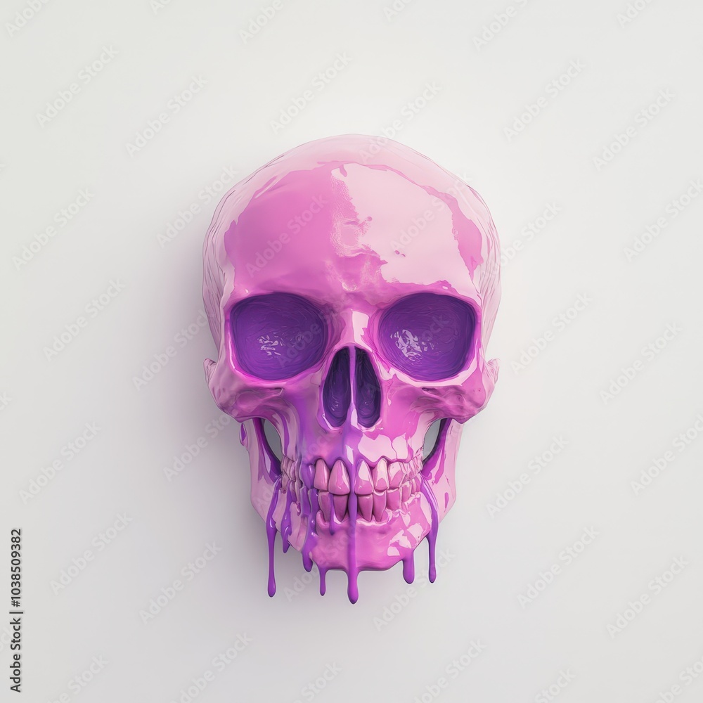 Vibrant pink and purple skull Vibrant pink and purple skull