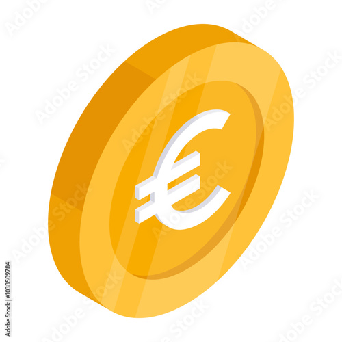 An icon design of euro coin 

