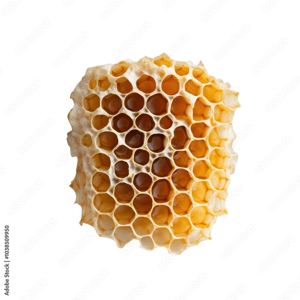 Honeycomb, organic texture, natural sweetness, close-up on a white isolated background. Honeycomb, organic texture, natural sweetness, close-up on a white isolated background.