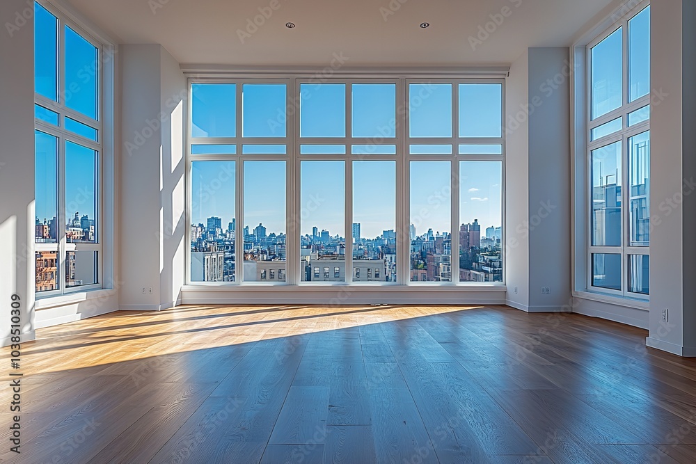 Fototapeta premium After renovations, empty a room in your house. Generative Ai