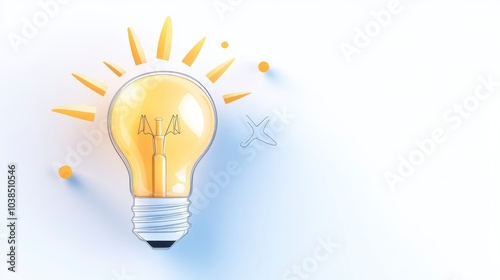 Creative Lightbulb Icon with Radiant Design