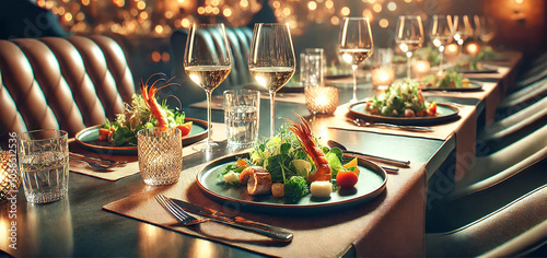 Table setting in a restaurant