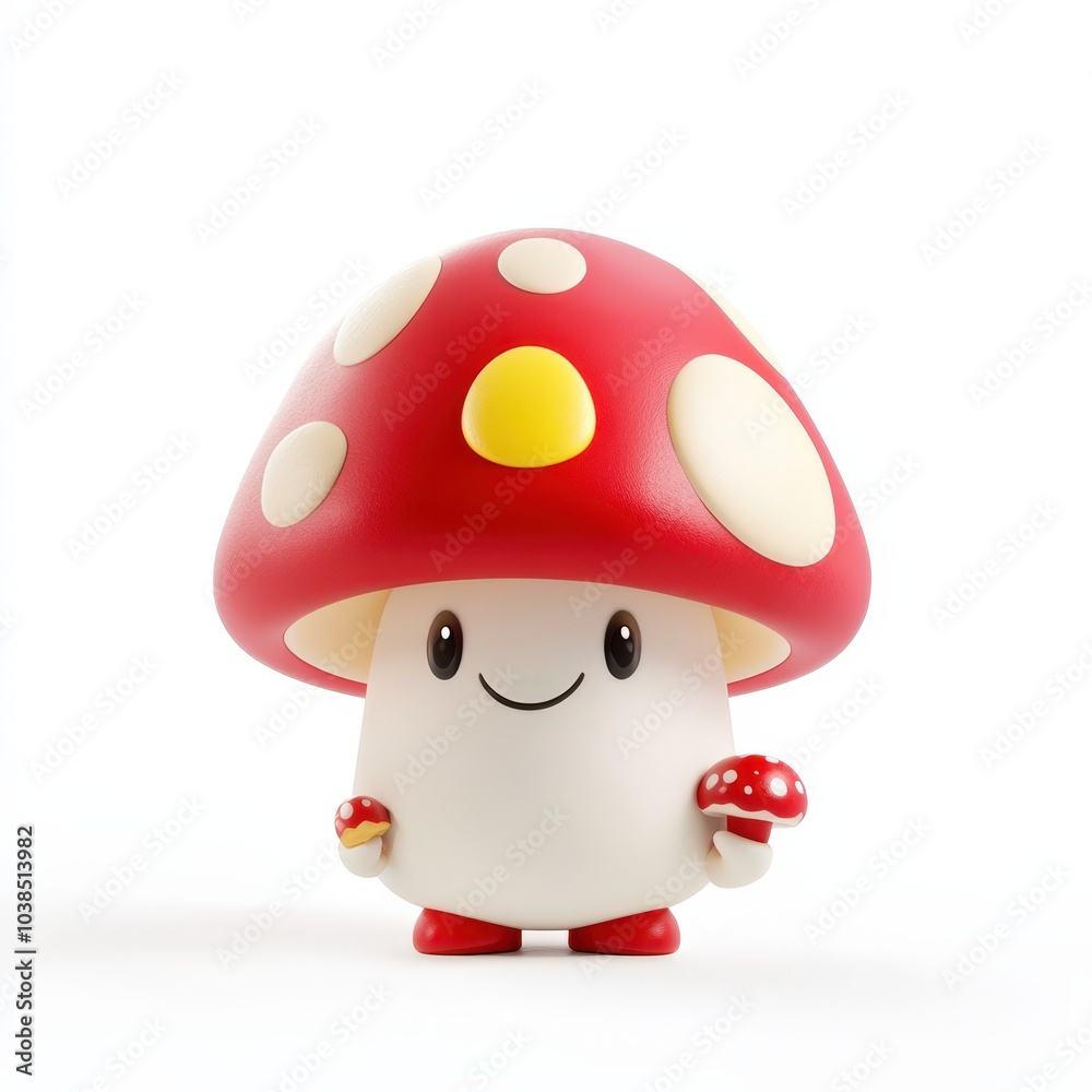 Fototapeta premium Cute cartoon mushroom character
