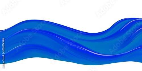 Liquid blue splash set isolated on transparent background. AI generation