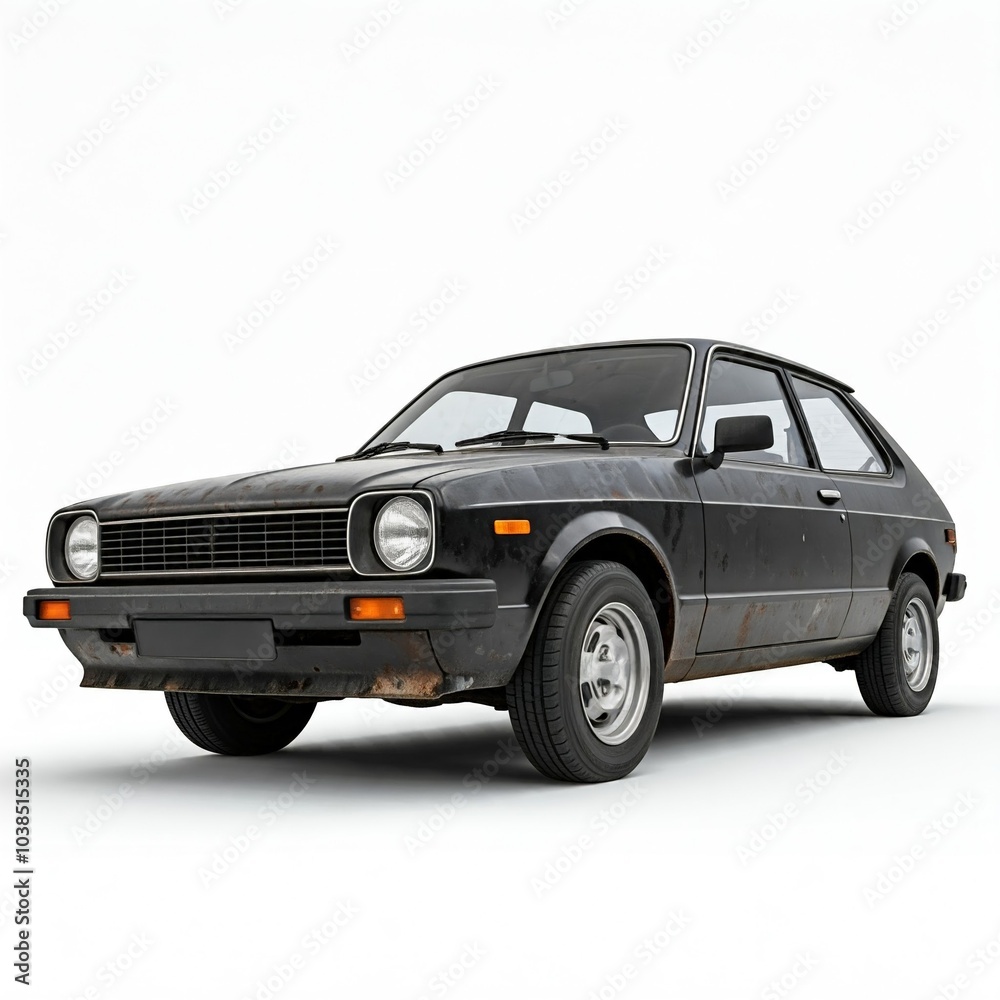 1980s car isolated on white background 1980s car isolated on white background