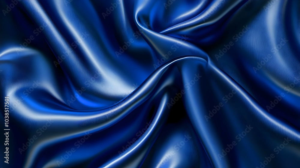 Obraz premium Blue Silk Satin Fabric in Abstract Texture