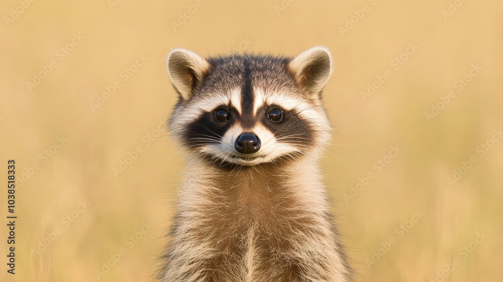 Obraz premium Curious raccoon looking at the camera