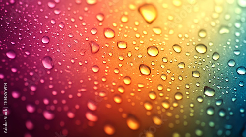 Abstract colorful background with water drops.