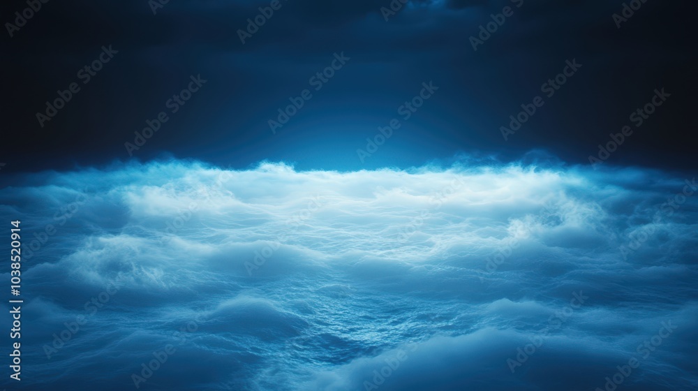 Dramatic stormy ocean waves under dark cloudy sky Dramatic stormy ocean waves under dark cloudy sky