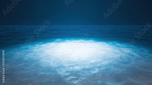 Serene ocean waves at night