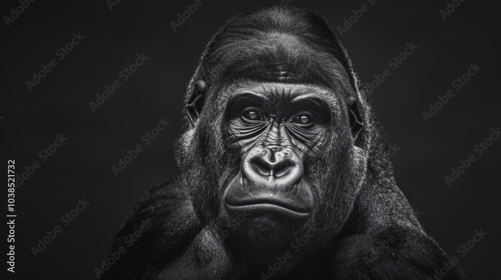 A Black and White Portrait of a Gorilla A Black and White Portrait of a Gorilla
