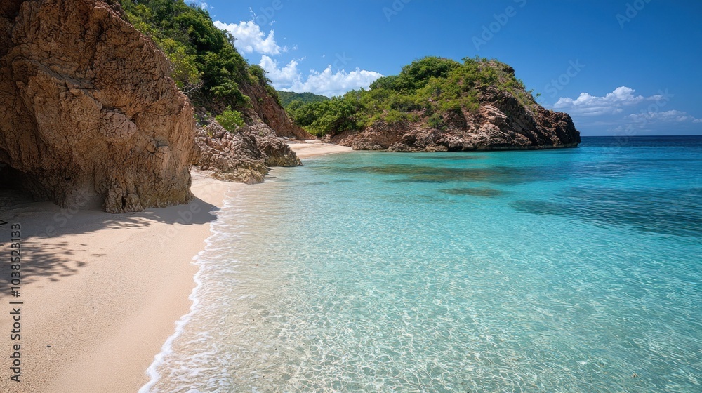 Fototapeta premium Secluded Cove with Turquoise Waters