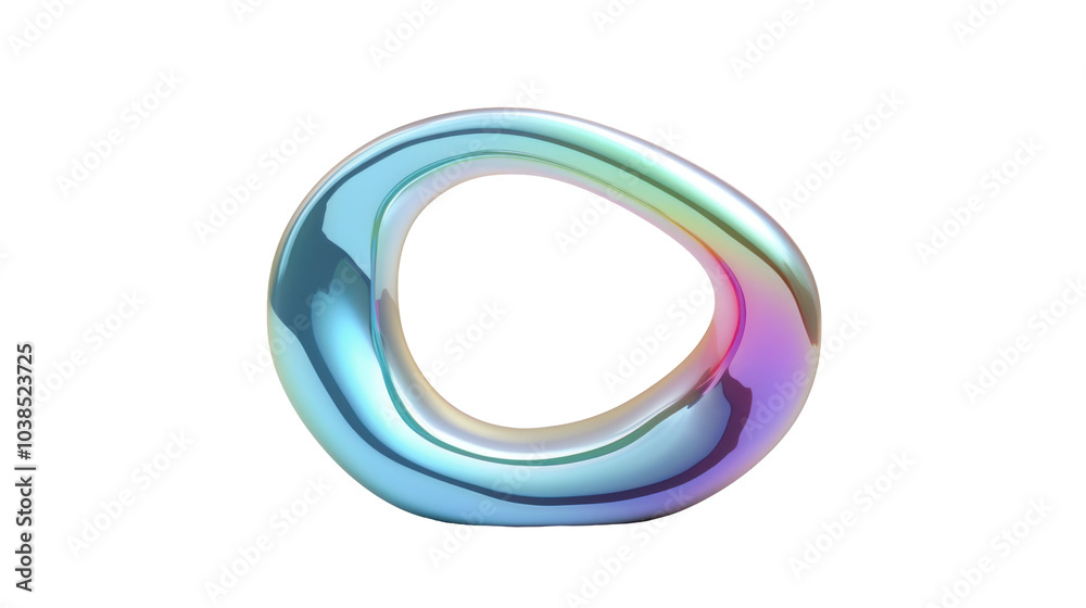 A smooth, abstract, colorful sculpture with a hollow center, showcasing modern design aesthetics. A smooth, abstract, colorful sculpture with a hollow center, showcasing modern design aesthetics.