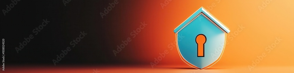Home surrounded by a glowing protective shield, insurance metaphor, 3D illustration, Home surrounded by a glowing protective shield, insurance metaphor, 3D illustration,