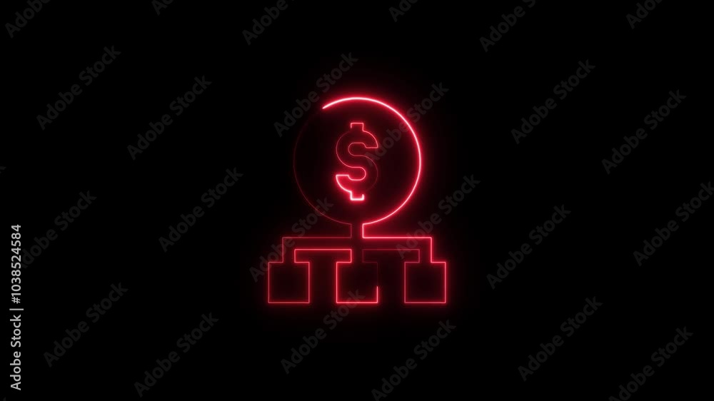 Neon dollar icon animation Neon dollar icon animation
