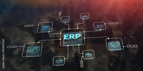 Enterprise Resource Planning ERP Management Business Technology Concept