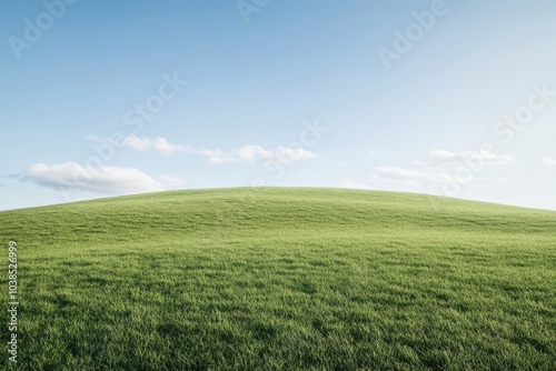 Scenic green rolling hills under a blue sky