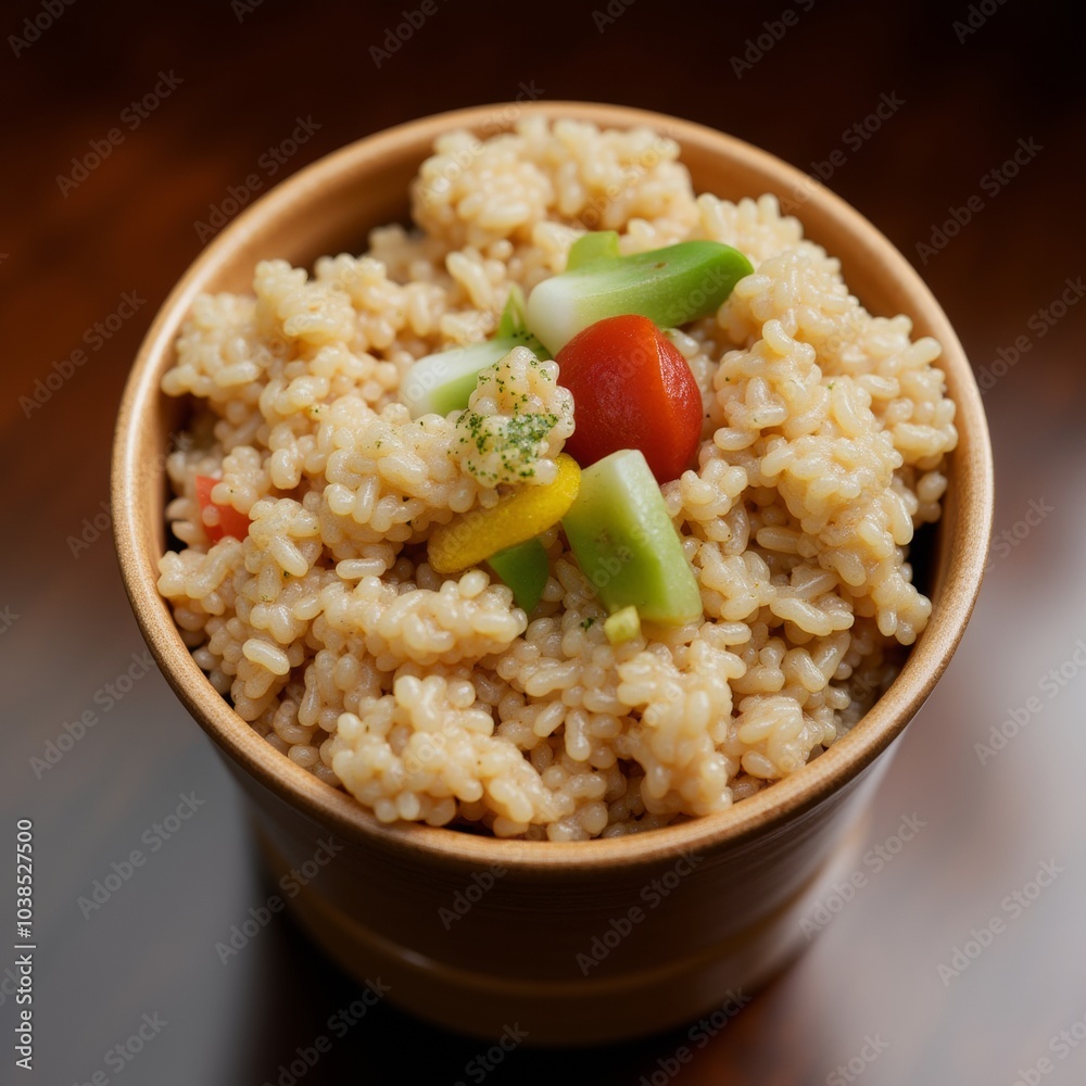 A plate of delicious rice with vegetables in close-up, minimalism. A plate of delicious rice with vegetables in close-up, minimalism.