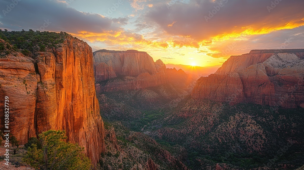Fototapeta premium Sunset Over the Canyon