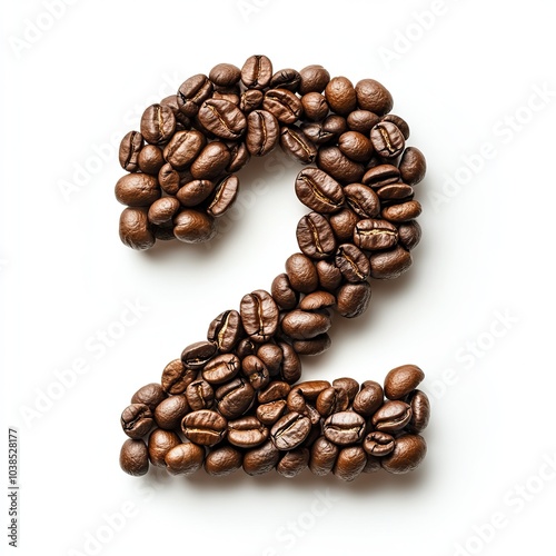 Number Two Formed From Coffee Beans